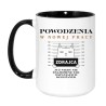 Kubek duży biało-czarny 450 ml ze śmiesznym nadrukiem – humorystyczny prezent dla współpracowniczki, kubek bez cenzury.
