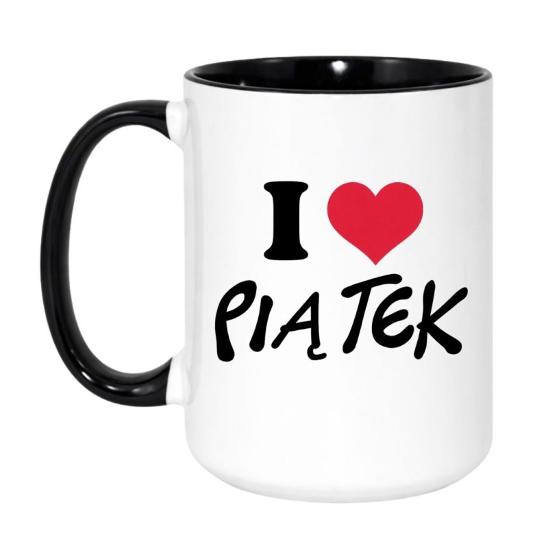 Kubek z napisem I LOVE PIĄTEK
