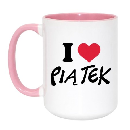 Kubek z napisem I LOVE PIĄTEK