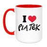 Kubek z napisem I LOVE PIĄTEK