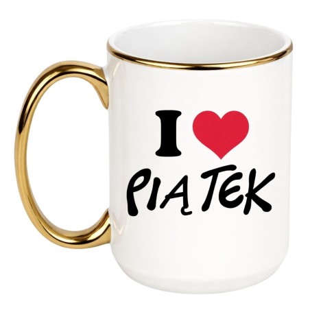 Kubek z napisem I LOVE PIĄTEK