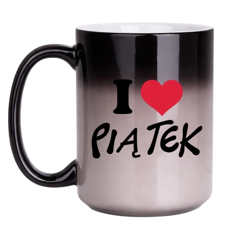 Magiczny kubek 450 ml zmieniający kolor I Love Piątek