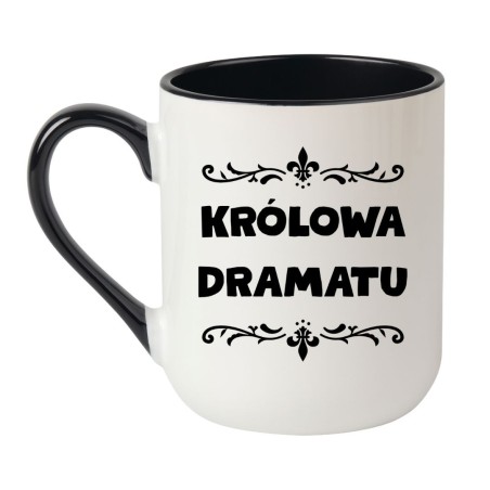 kubek Królowa dramatu biały kubek z czarnym napisem prezent dla kobiety