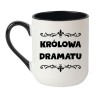 kubek Królowa dramatu biały kubek z czarnym napisem prezent dla kobiety