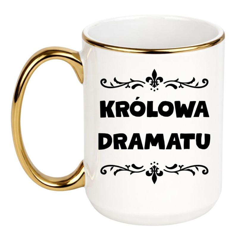 kubek z napisem Królowa dramatu humorystyczny prezent dla koleżanki