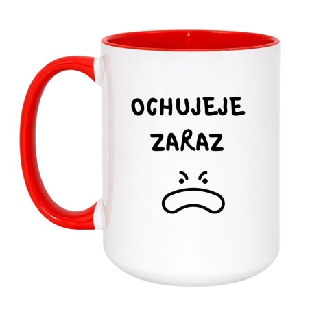 Kubek duży biało-czerwony 450 ml z napisem bez cenzury – must-have dla dorosłych kawoszy