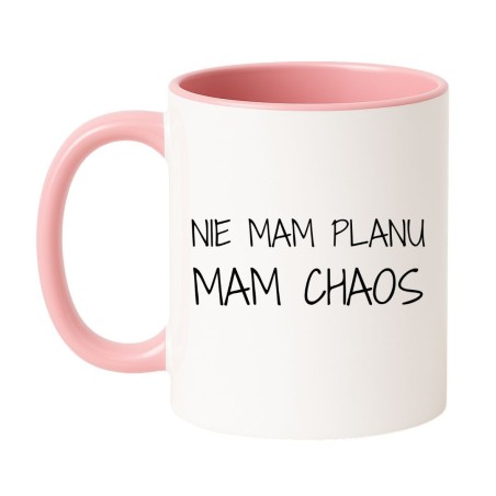 Kubek prezentowy z napisem Nie mam planu mam chaos