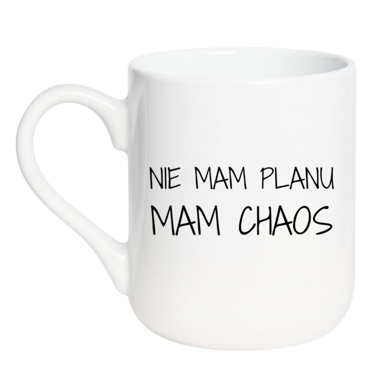 Śmieszny kubek ceramiczny z autoironicznym hasłem