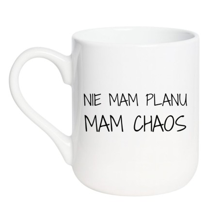 Śmieszny kubek ceramiczny z autoironicznym hasłem