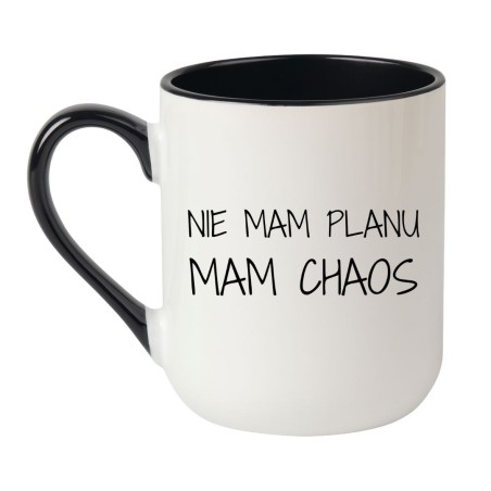 Kubek z napisem Nie mam planu mam chaos jako prezent