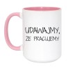 Prosty ceramiczny kubek z zabawnym sloganem na prezent