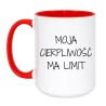Prosty ceramiczny kubek z zabawnym sloganem na prezent