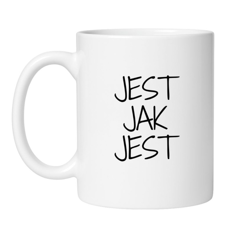 Humorystyczny kubek NASTY z napisem Jest jak jest