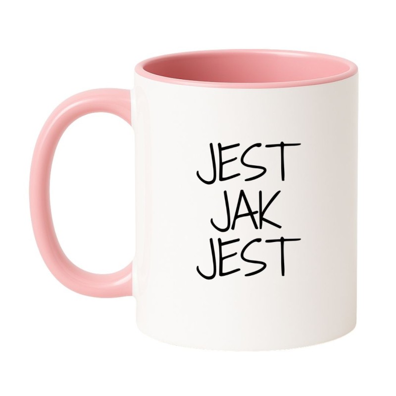 Prosty ceramiczny kubek z zabawnym sloganem na prezent