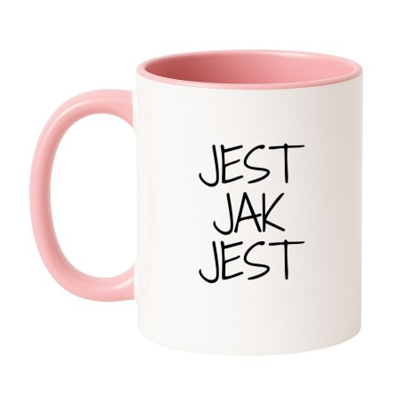 Prosty ceramiczny kubek z zabawnym sloganem na prezent