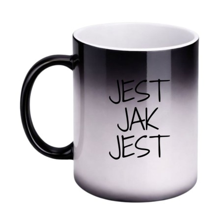 Magiczny Kubek zmieniający kolor z napisem JEST JAK JEST
