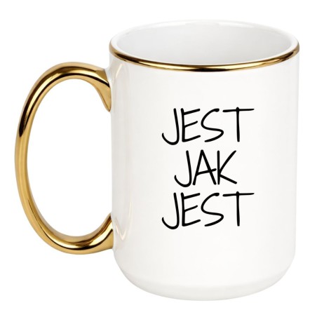 Ceramiczny kubek z zabawnym życiowym tekstem