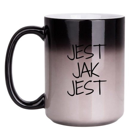 Magiczny kubek zmieniający kolor 450 ml duży JEST JAK JEST