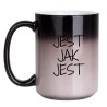 Magiczny kubek zmieniający kolor 450 ml duży JEST JAK JEST