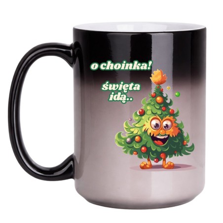 KUBEK "O CHOINKA! ŚWIĘTA IDĄ" DUŻY MAGICZNY