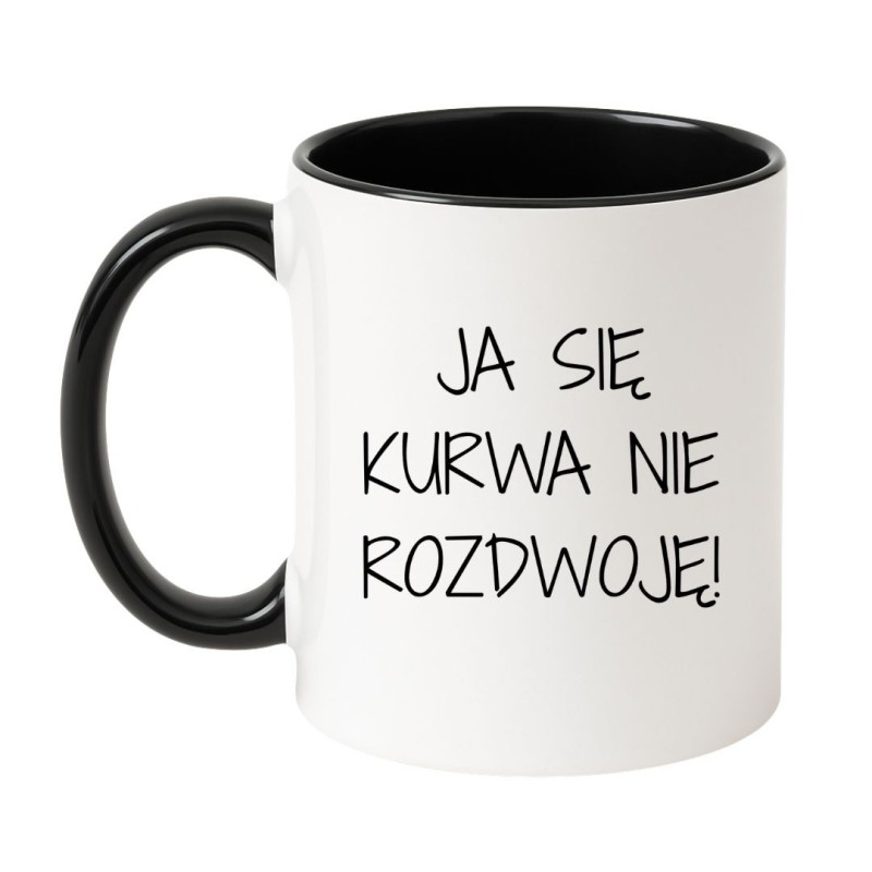 Ceramiczny kubek z bezpośrednim tekstem o nadmiarze obowiązków