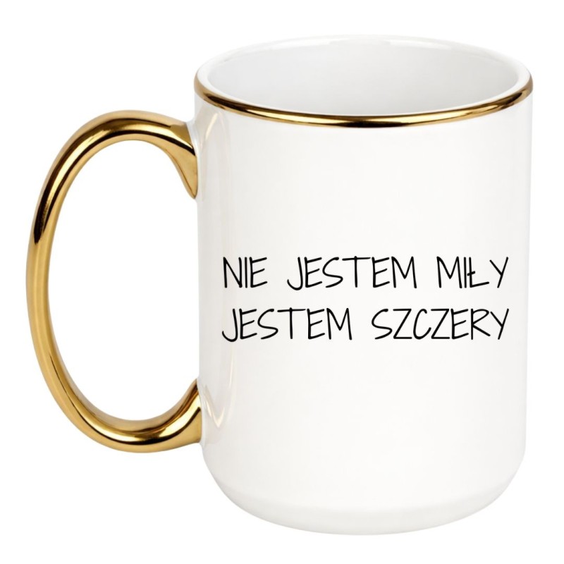 Kubek duży 450 ml z napisem nie jestem miły jestem szczery