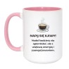 Kubek duży biało-różowy 450 ml z wulgarnym nadrukiem – kubek dla dorosłych, śmieszny gadżet kawowy