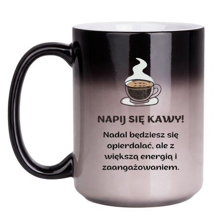 KUBEK ZMIENIAJĄCY KOLOR "NAPIJ SIĘ KAWY!" DUŻY MAGICZNY