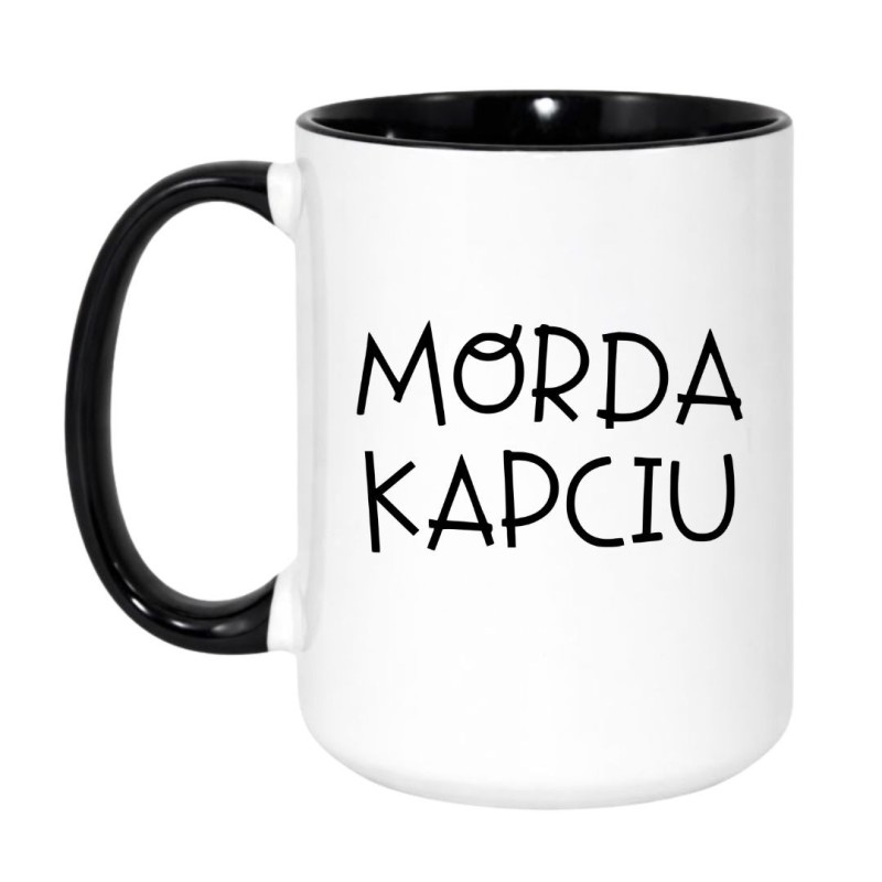 Kubek duży biało-czarny 450 ml z nadrukiem – śmieszny kubek dla biura