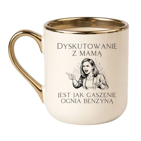 Kubek ceramiczny dla mamy z ironicznym napisem i nowoczesnym nadrukiem