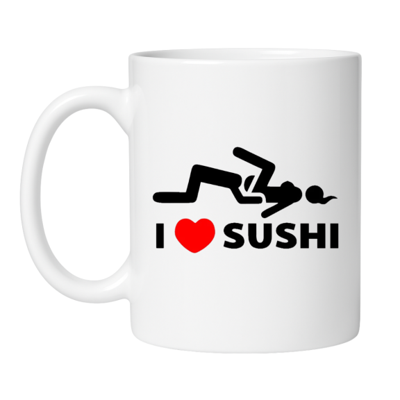 Kubek z napisem I LOVE SUSHI