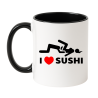 Kubek biało czarny z napisem I LOVE SUSHI