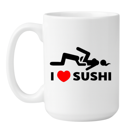 Kubek duży XXL 450 ml I LOVE SUSHI