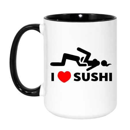 Kubek duży XXL 450 ml I LOVE SUSHI