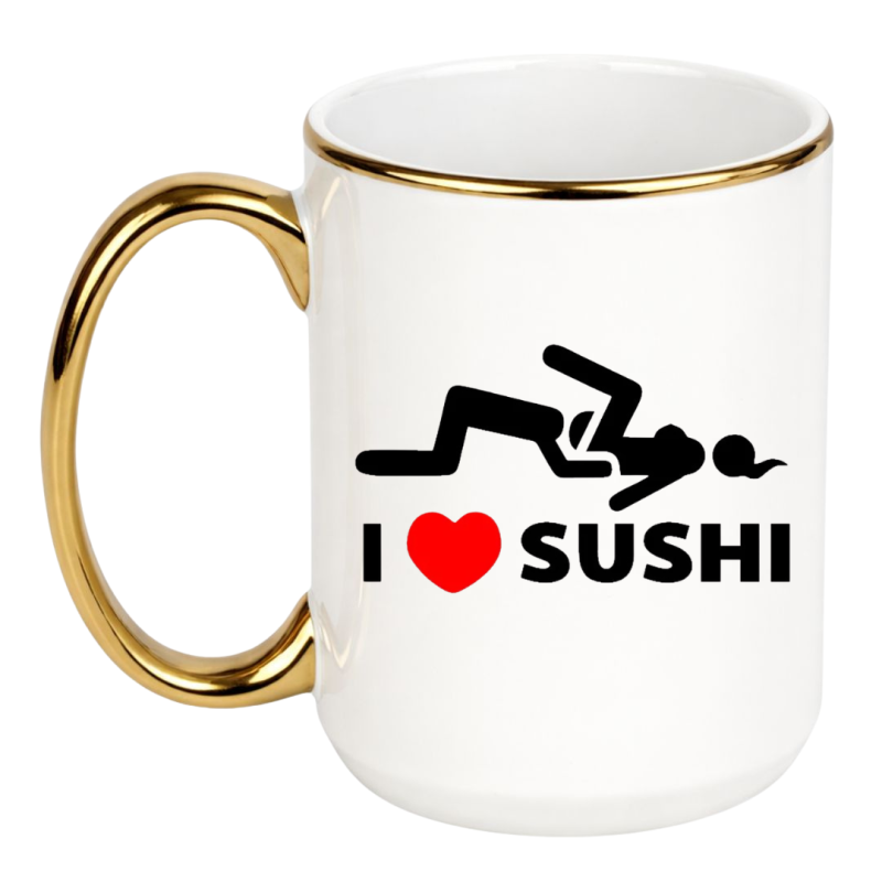 Kubek duży XXL 450 ml I LOVE SUSHI