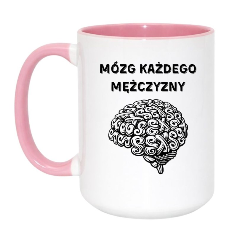 Duży kubek XXL 450 ml dla mężczyzny z napisem mózg każdego mężczyzny