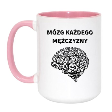Duży kubek XXL 450 ml dla mężczyzny z napisem mózg każdego mężczyzny