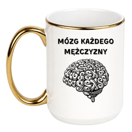 Duży kubek XXL 450 ml dla mężczyzny z napisem mózg każdego mężczyzny