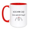 Kubek duży biało-czerwony 450 ml z chamskim napisem – śmieszny kubek bez cenzury, bestseller