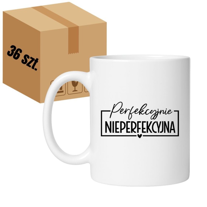 36 x kubek z napisem "Perfekcyjnie nieperfekcyjna" HURT