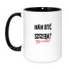 Kubek duży biało-czarny 450 ml z sarkastycznym nadrukiem – must-have dla fanów kawy