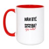 Kubek duży biało-czerwony 450 ml z ironicznym nadrukiem – idealny do pracy lub domu