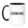 Kubek duży biało-czarny 450 ml z nadrukiem bez cenzury – śmieszny kubek do biura