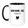 Kubek duży biało-czarny 450 ml z nadrukiem bez cenzury – kubek dla odważnych kawoszy