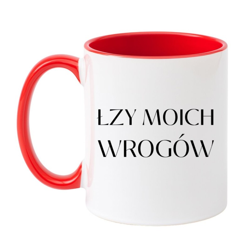 Ceramiczny kubek z krótkim zabawnym napisem, pomysł na prezent z humorem