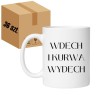 Śmieszny kubek z napisem Wdech i kurwa wydech | NASTY
