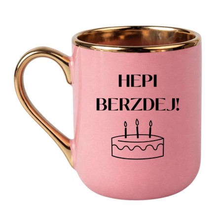 Kubek urodzinowy Hepi Berzdej prezent na urodziny Happy Birthday