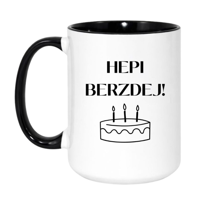 Kubek urodzinowy Hepi Berzdej prezent na urodziny Happy Birthday