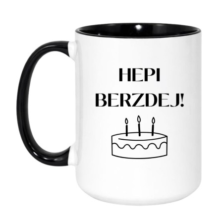 Kubek urodzinowy Hepi Berzdej prezent na urodziny Happy Birthday