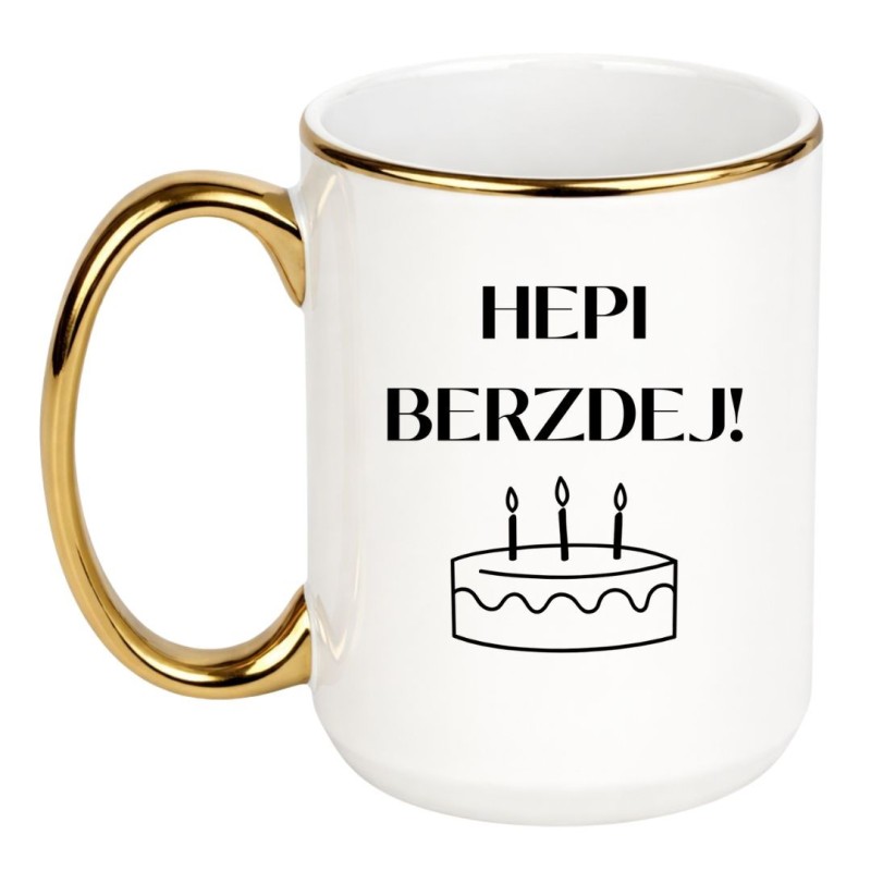 Kubek XXL urodzinowy Hepi Berzdej prezent na urodziny Happy Birthday